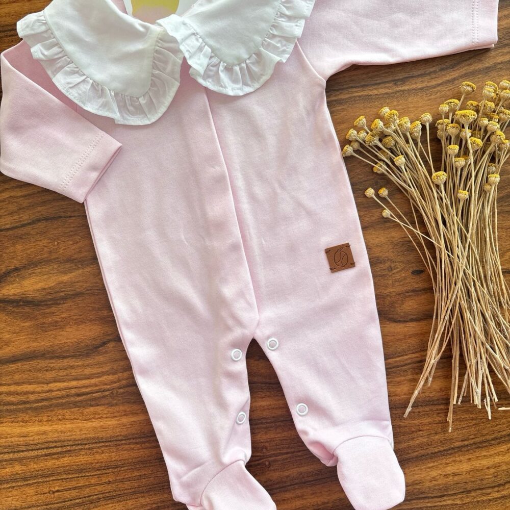 Babygrow Limãozinho folho rosa bebé