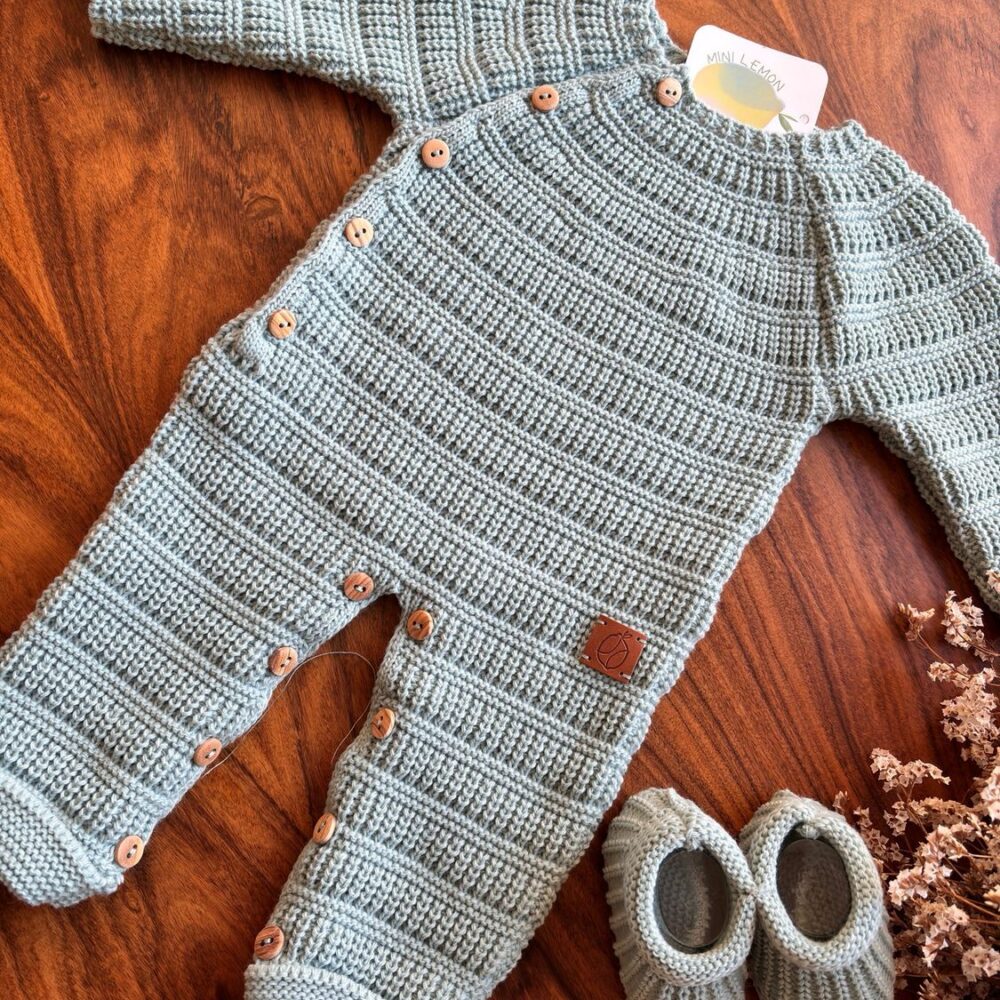 Babygrow tricotado MiniLemon azul aqua