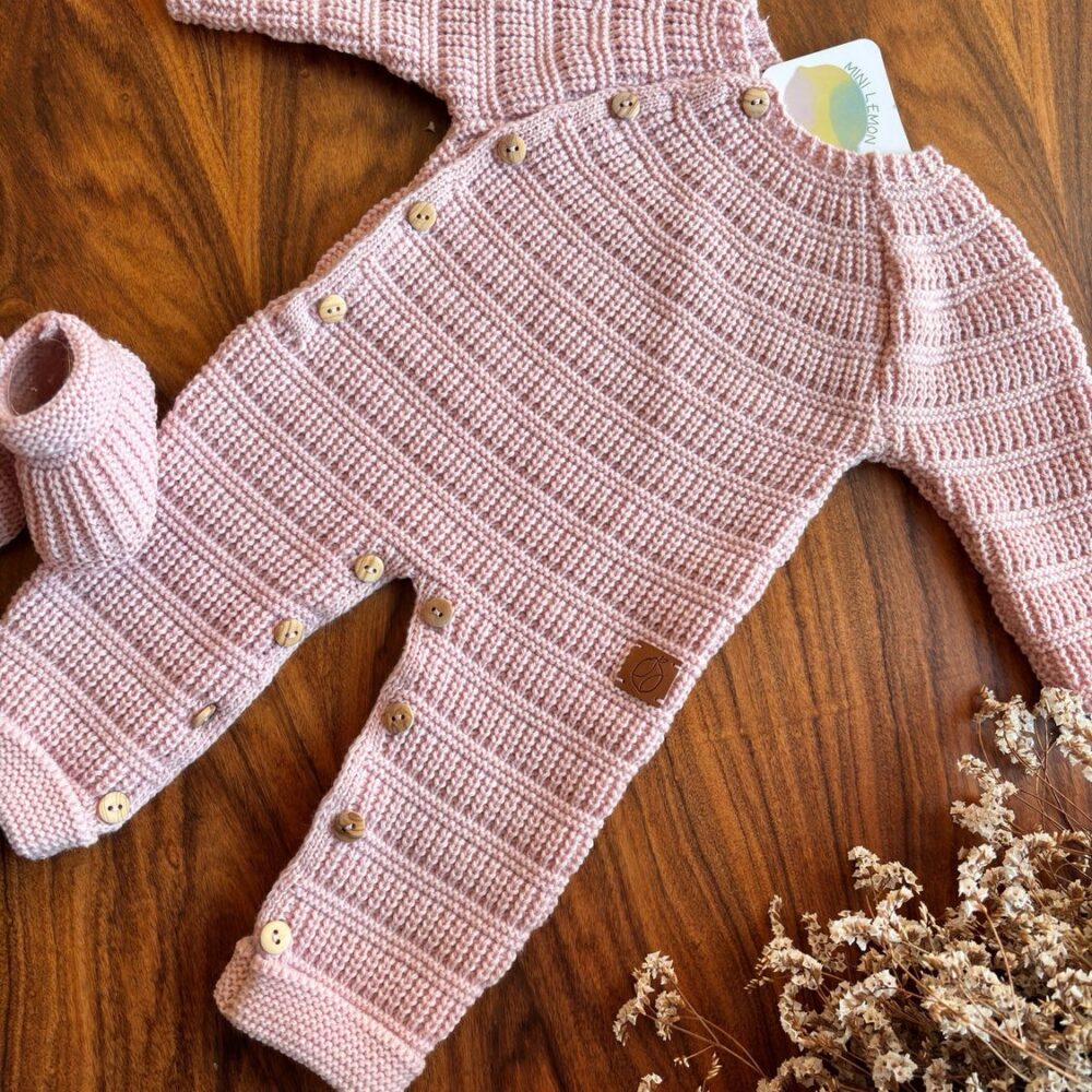 Babygrow tricotado MiniLemon rosa 1