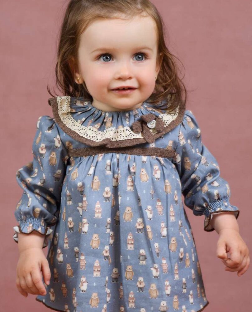 Vestido com tapa fraldas Cabana Azul